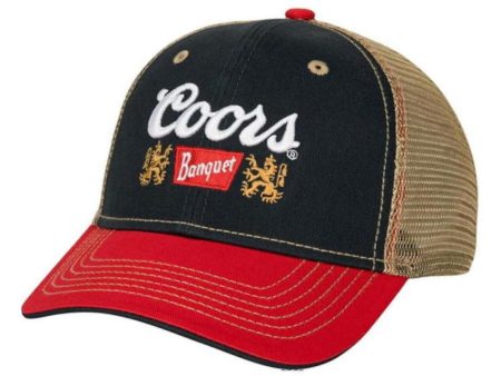 Coors Banquet Classic Logo Multi Color Mesh Snapback Hat Cap Hot on Sale