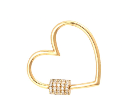 14k Gold Diamond Leah Heart Charm on Sale