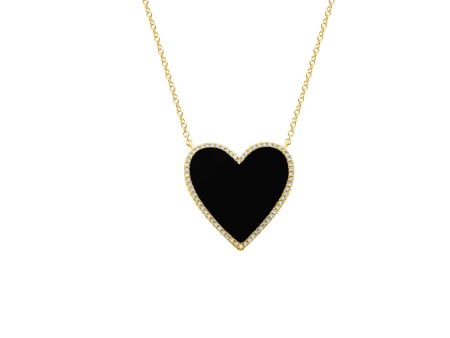 14k Gold Diamond Large Onyx Kylie Necklace For Sale