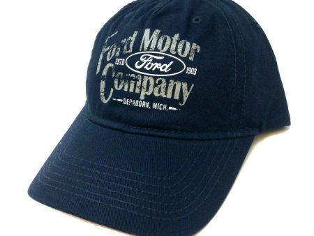 Ford Motor Company Adjustable Blue Preformed Bill Ball Cap Hat Cheap