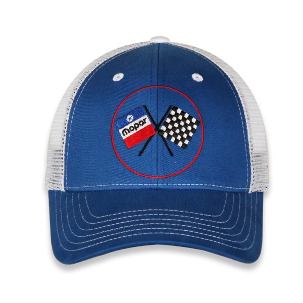 MOPAR Flags Mesh Vented Hat CFS Ball Cap Blue & White For Sale