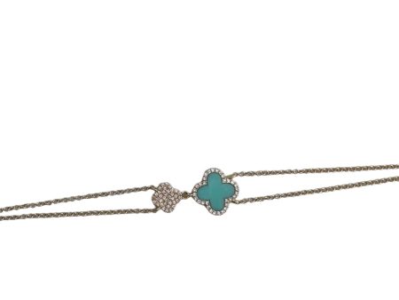 14k Double Clover Bracelet Online now