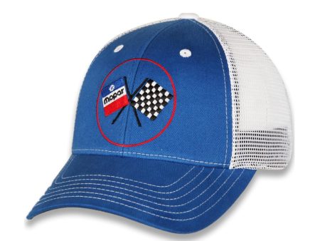 MOPAR Flags Mesh Vented Hat CFS Ball Cap Blue & White For Sale