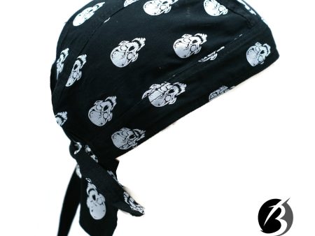 Headwrap White Skulls Du-Rag Doo Rag Skull Cap Bandana Online now