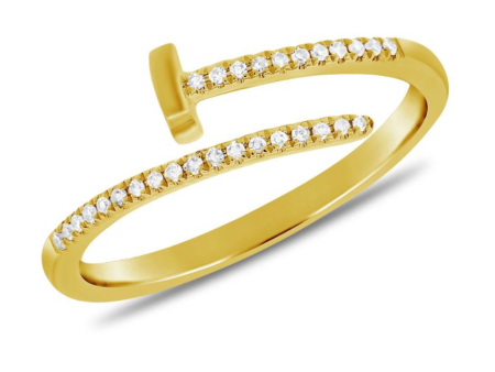 14K GOLD DIAMOND NAIL RING Cheap