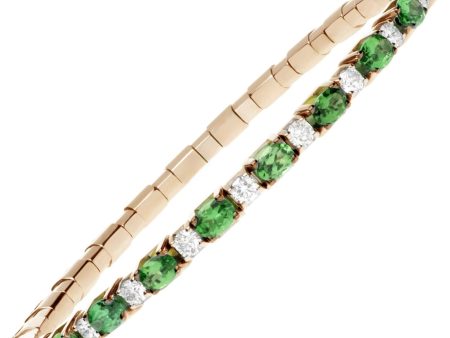 14k Emerald and Diamond Flexi Tennis Braclet For Discount