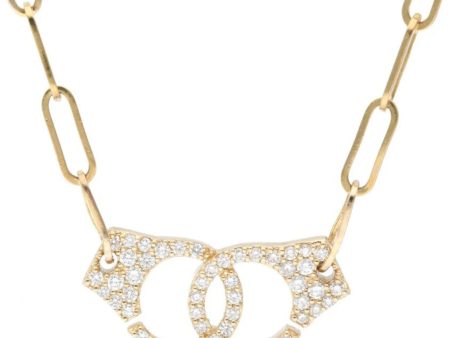 14k Gold Diamond Handcuff Necklace Online Hot Sale