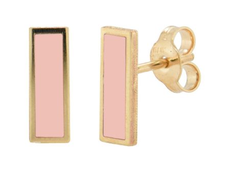 14k Enamel Bar Studs Sale