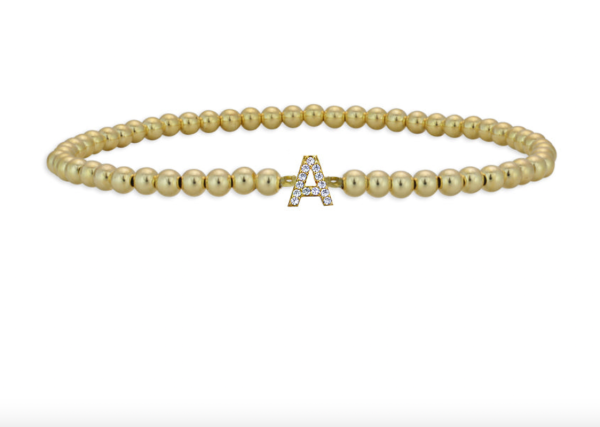 14K GOLD FILLED INITIAL BEADED BRACELET Fashion