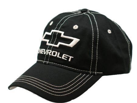 Chevrolet Bowtie Logo Black & White Adjustable Hat Ball Cap Hot on Sale