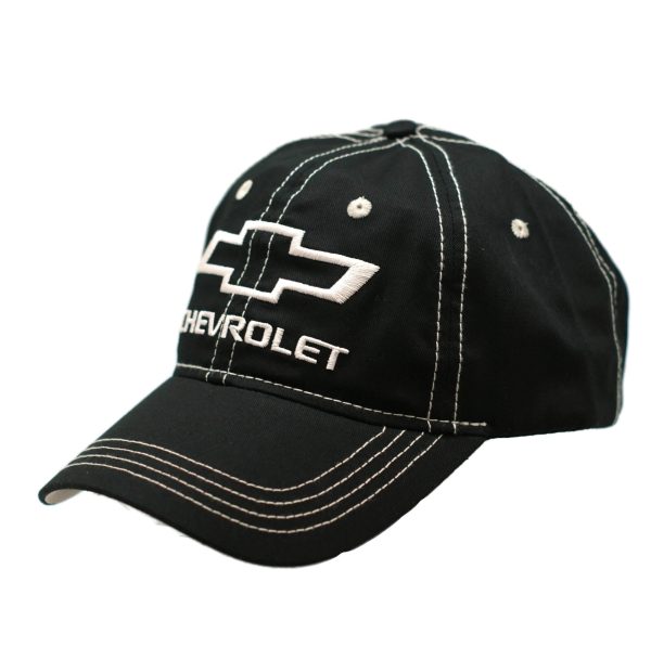 Chevrolet Bowtie Logo Black & White Adjustable Hat Ball Cap Hot on Sale