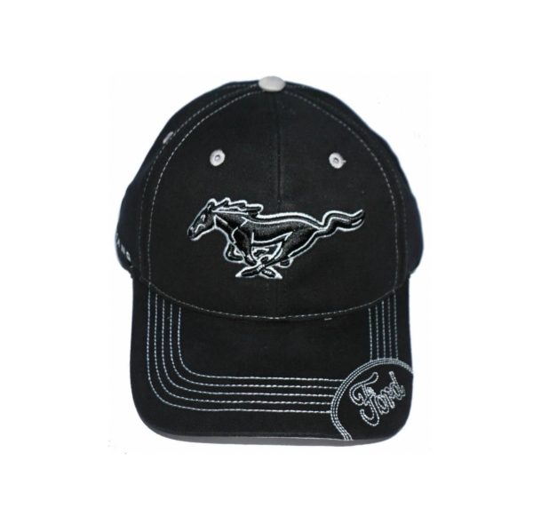 Ford Mustang Hat Black on Black Adjustable CFS Ball Cap Online Sale