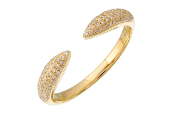 14k Gold Diamond Open Claw Ring Fashion