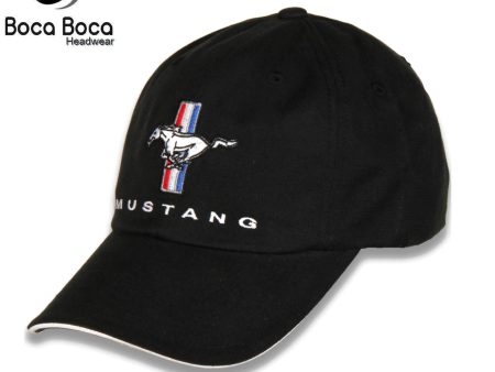 Ford Mustang Embroiderd Adjustable Ball Cap Hat Black Online Sale