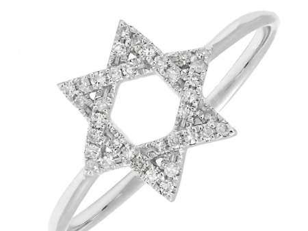 14K GOLD DIAMOND STAR of DAVID RING Fashion