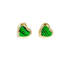 14k Enamel Puff Heart Stud Sale