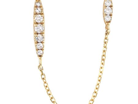 Yellow Gold Fashion Single Micro Pave Diamond Earring For Sale