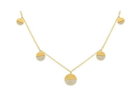 14k Gold Diamond Circle Necklace Online Sale