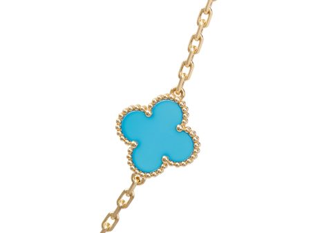 14k Medium Turquoise Clover Bracelet Discount