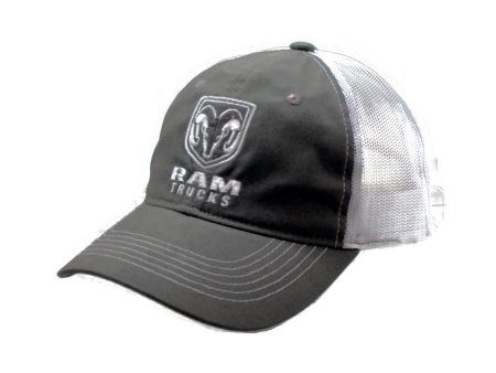 Hat - RAM Trucks Vented Trucker Style Mesh Cap Grey & White on Sale