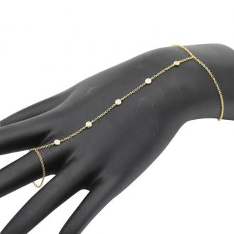 14k Yellow Gold Diamond By the Yard Hand Bracelet on Sale