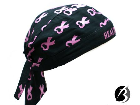 Headwrap Breast Cancer Awareness Pink Ribbon Du-Rag Doo Rag Skull Cap Bandana Supply