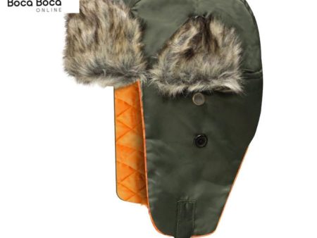 Dakota Dan Cold Weather Hat Faux Fur Bomber Olive Trooper Style Ear Flaps Cheap