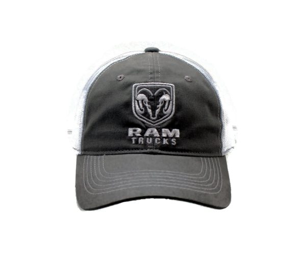 Hat - RAM Trucks Vented Trucker Style Mesh Cap Grey & White on Sale