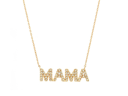 14k Gold Diamond Mama Necklace Cheap