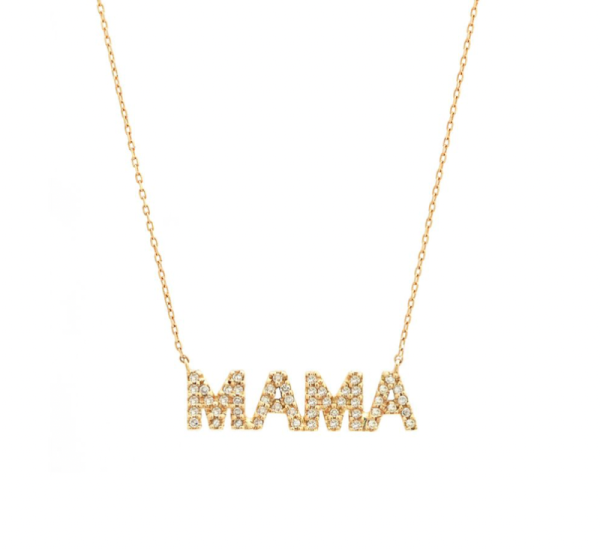 14k Gold Diamond Mama Necklace Cheap