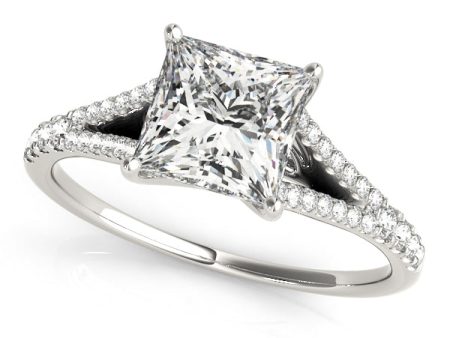 Platinum Princess Cut Multi Row Engagement Ring Setting Online now