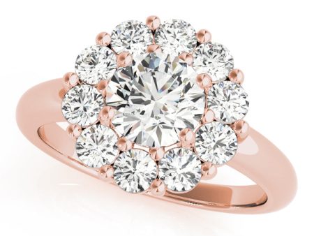 14kt Rose Gold Halo Engagement Ring Setting Hot on Sale