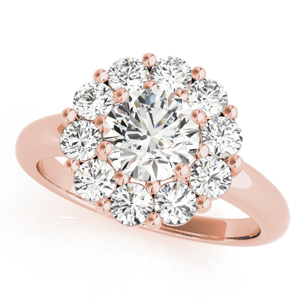 14kt Rose Gold Halo Engagement Ring Setting Hot on Sale