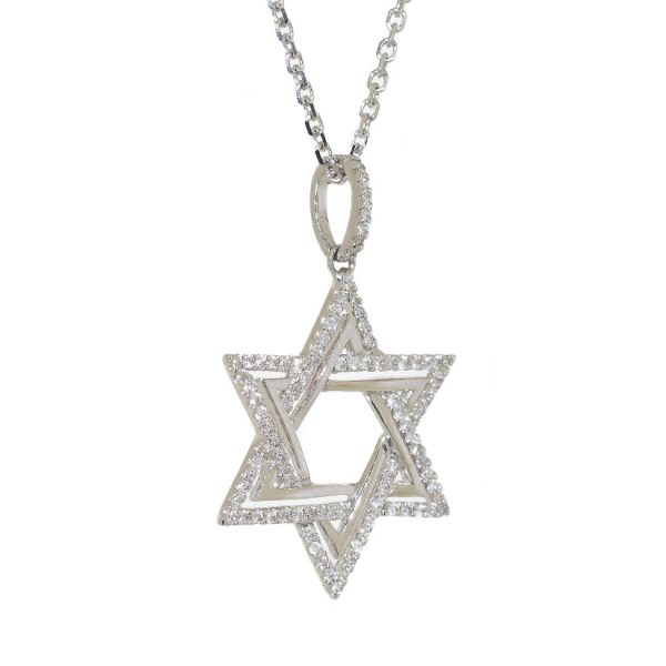 14kt White Gold Diamond Star of David Pendant (.38 ctw) Supply