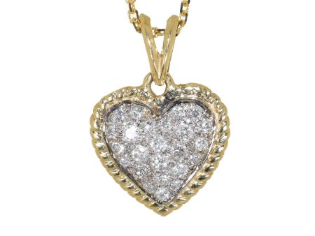 14kt Two Tone Diamond Heart Pendant (.72 ctw) Online Sale