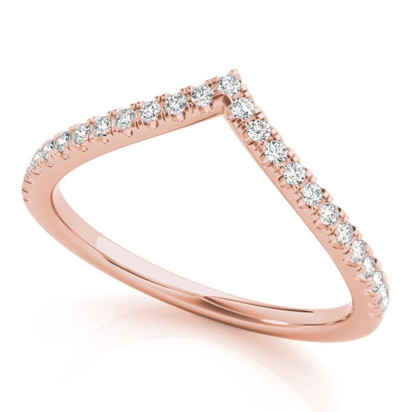 18kt Rose Gold Diamond Chevron Band (.20 ctw) For Sale