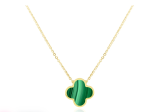 14k Gold Enamel Clover Necklace Cheap