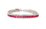 Sterling Silver Pink CZ Tennis Bracelet Sale