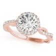 14kt Rose Gold Halo Twist Engagement Ring Setting Supply