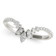 14kt White Gold Diamond Chevron Band w  Marquise (.20 ctw) Sale