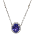 14kt White Gold Tanzanite & Diamond Pendant Hot on Sale