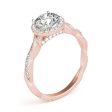 14kt Rose Gold Halo Twist Engagement Ring Setting Supply