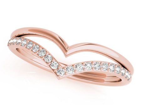 14kt Rose Gold Double Row Diamond Chevron Band (.16 ctw) For Discount