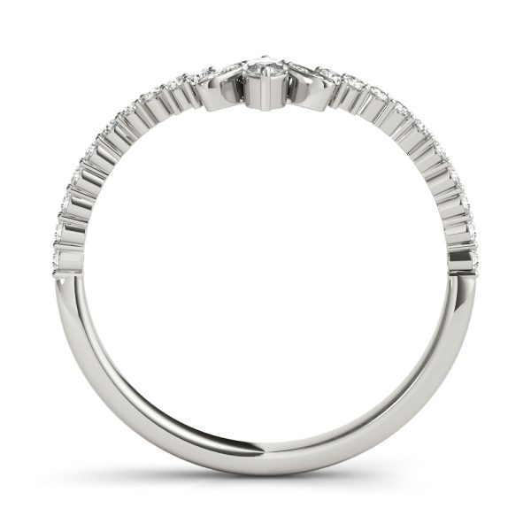 14kt White Gold Diamond Chevron Band w  Marquise (.20 ctw) Sale