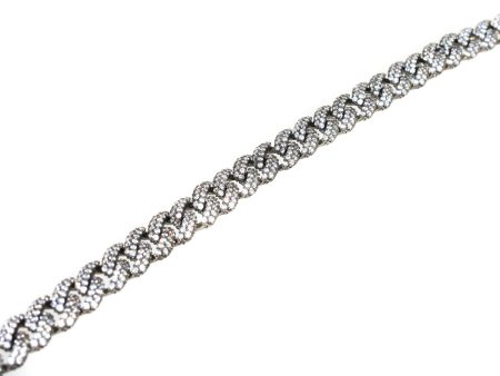 Sterling Silver Black Rhodium CZ Link Bracelet Online