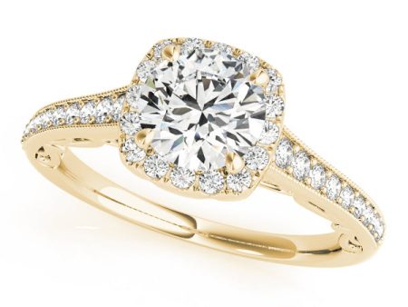 18kt Yellow Gold Vintage-Inspired Halo Engagement Ring Setting Supply