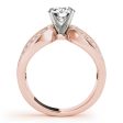 14kt Rose Gold Vintage-Inspired Triple Row Engagement Ring Setting on Sale