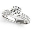 18kt White Gold Multi-Row Pavé Engagement Ring Setting Online now