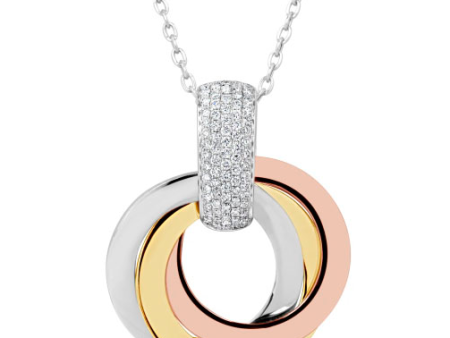 18kt Tri Color Diamond Pendant (.73 ctw) Online Sale