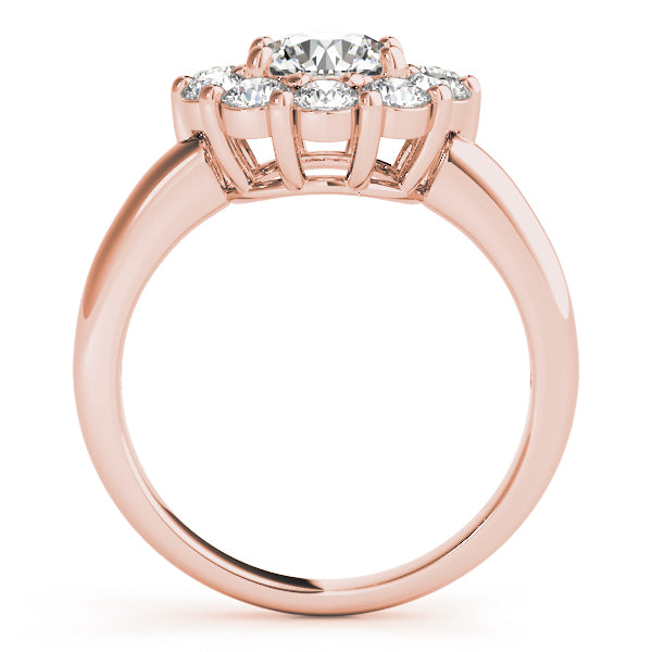 14kt Rose Gold Halo Engagement Ring Setting Hot on Sale